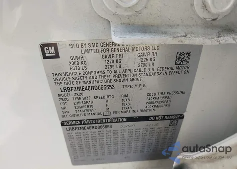 2024 Buick Envision Preferred Awd from USA, damaged, VIN LRBFZME40RD066653